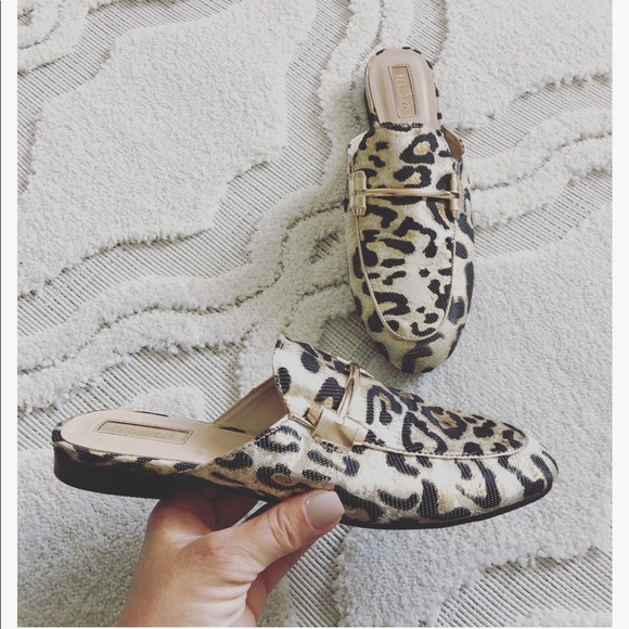 Forever 21 Shoes - XXI leopard print smoking loafer mules sz: 6 1/2